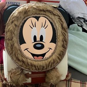 Loungefly DISNEY Cruiseline (Alaska) Brown and White Backpack with Gold Accents